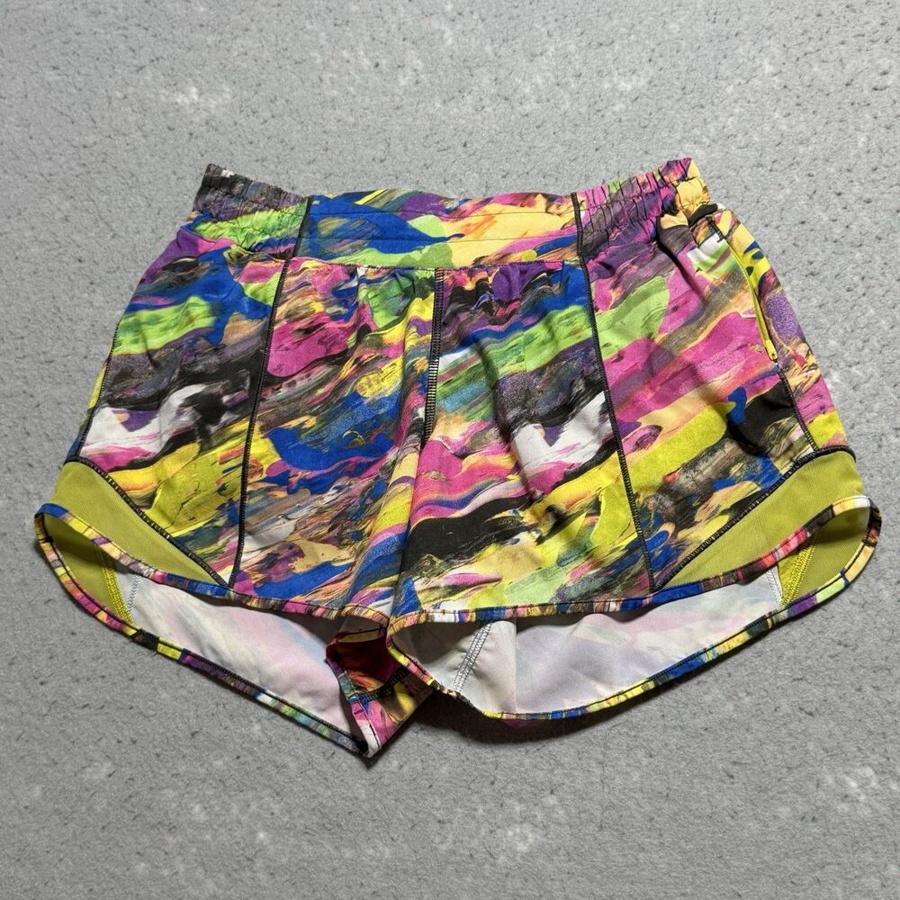 Lululemon Hotty Hot Shorts Size 6 Catalyst Multi Tie Dye Running Gym Athletic